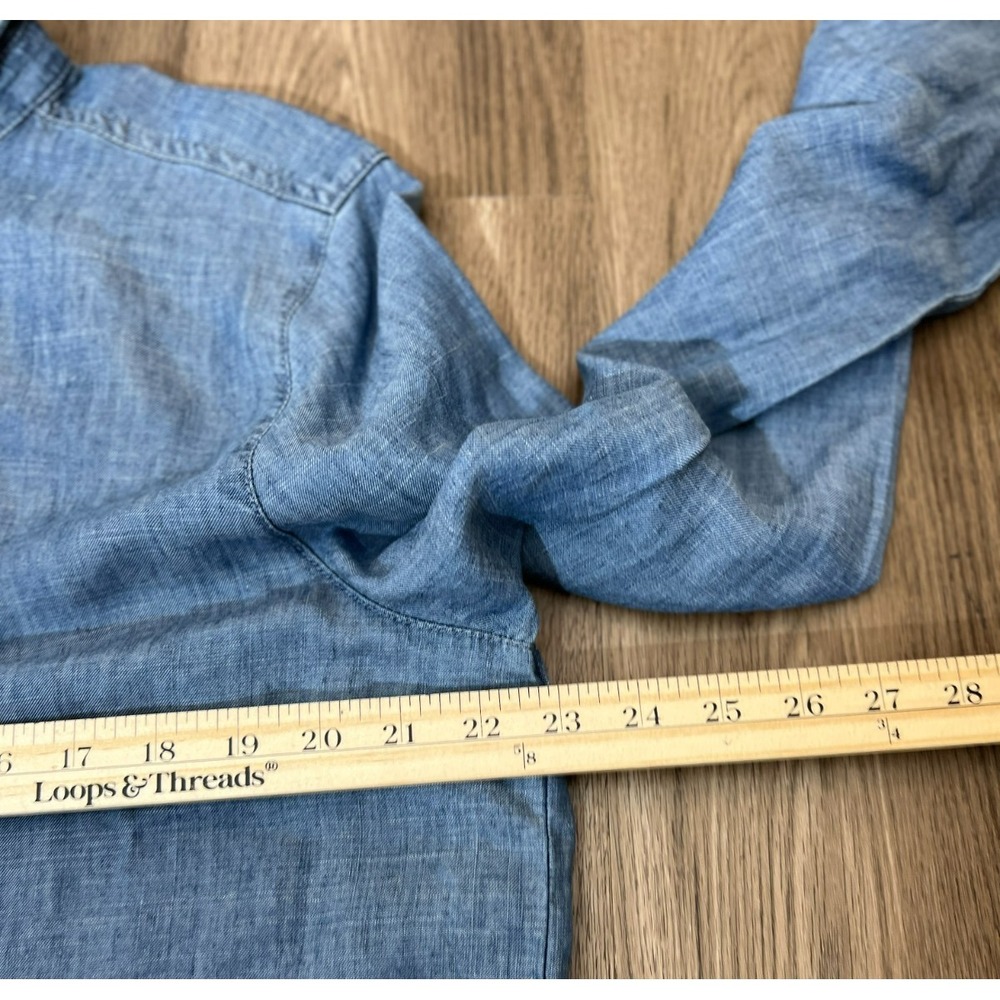 NWT J. Jill Chambray Tunic Top XLT Blue Button Front/Pullover Long‎ Sleeve - Picture 9 of 9